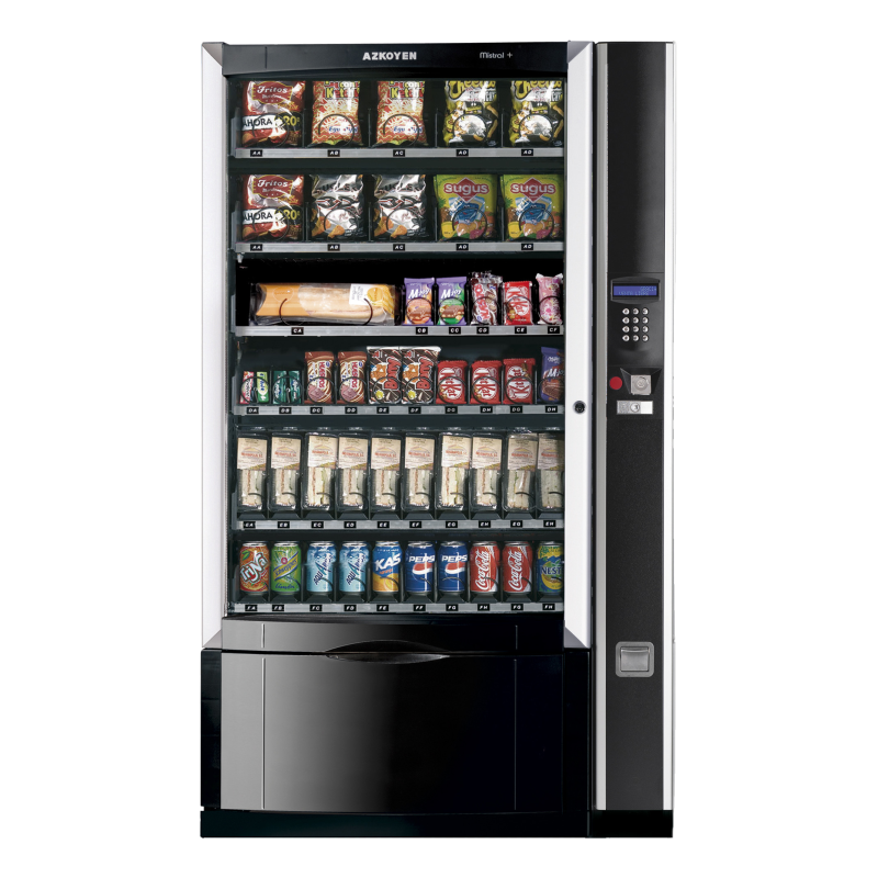 Salgsautomat Mistral+ H85 - automatisk salg af snacks, sandwich og drikkevarer.