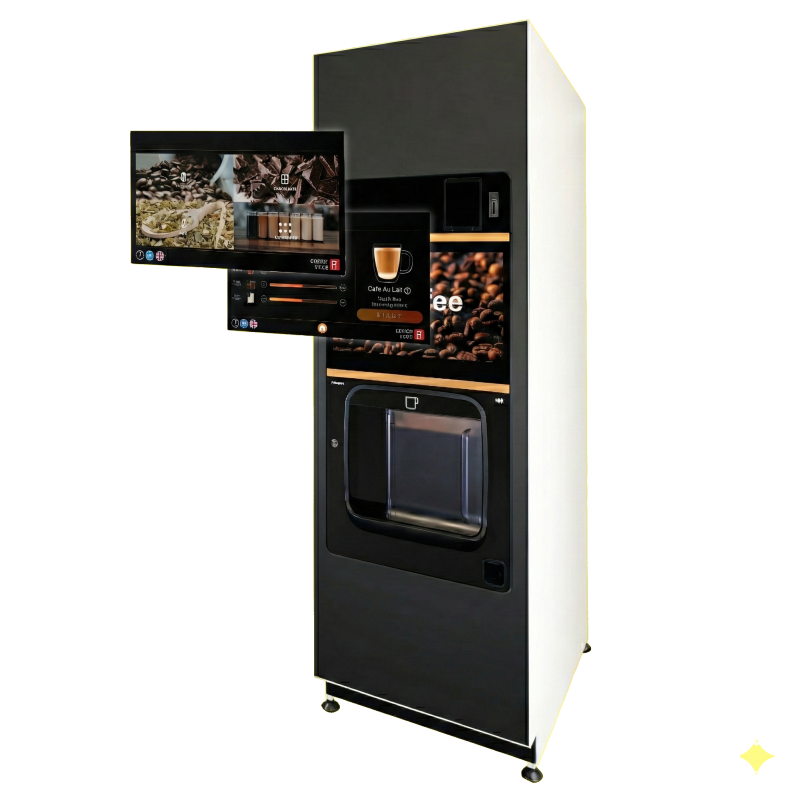 Azkoyen Neo Q Espresso MIA: Barista-Kaffe med Mikroskum & Vandkøler